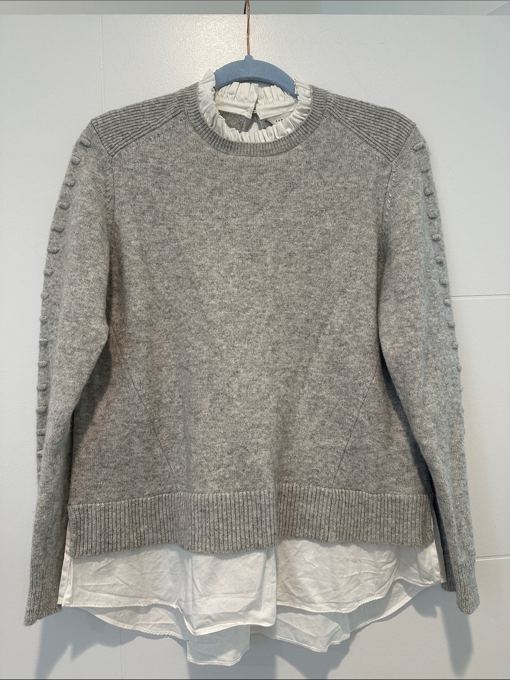 Ted Baker Gray Crewneck Button-Detail Women's Sweater